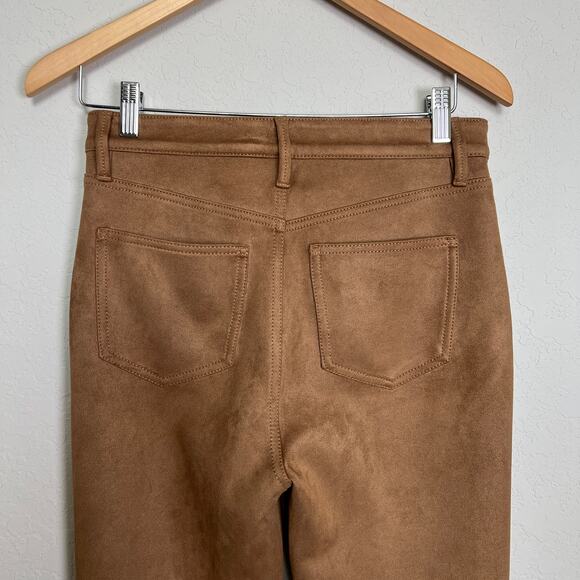 Ann Taylor Women's Faux Suede Tan Straight Leg Pants Size 4 - Picture 8 of 9